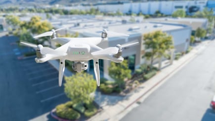 Drone flying over a FRIA zone