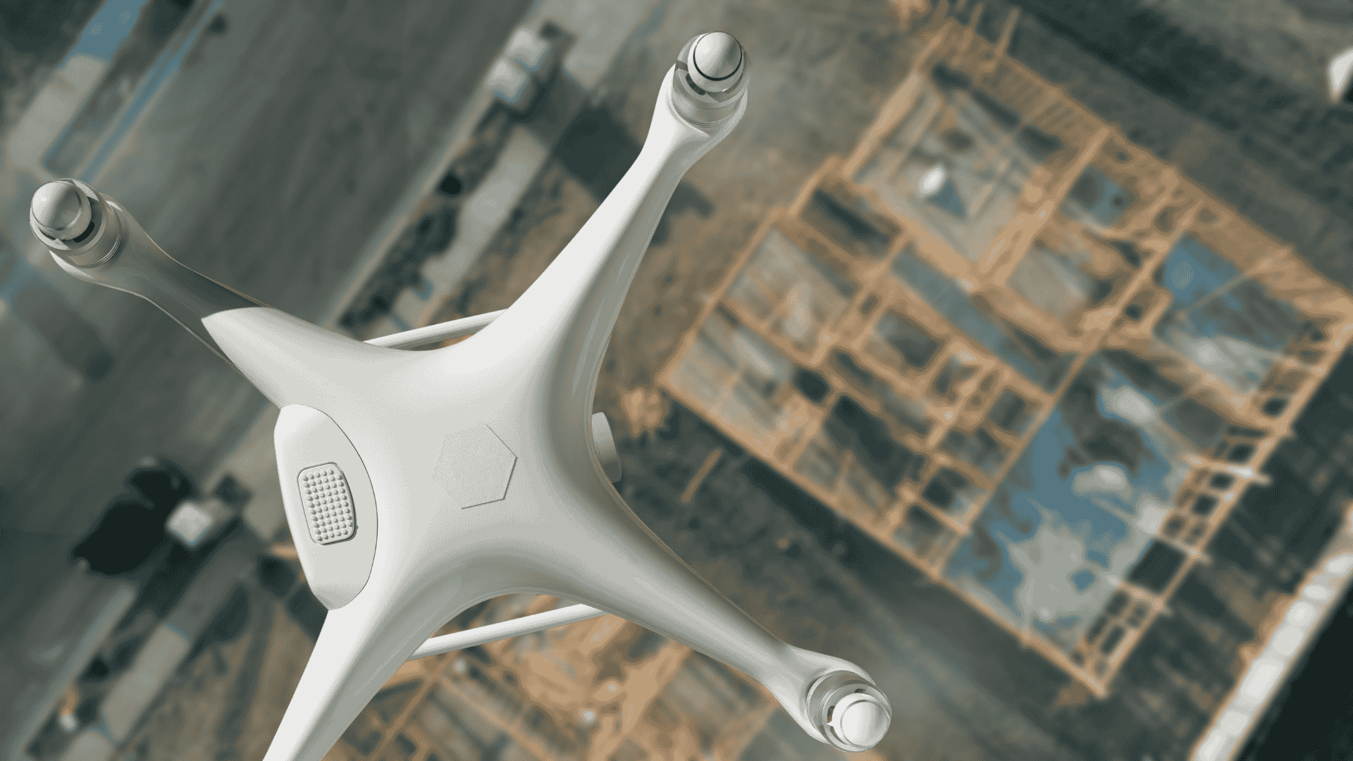 Drone flying over critical infrastructure site