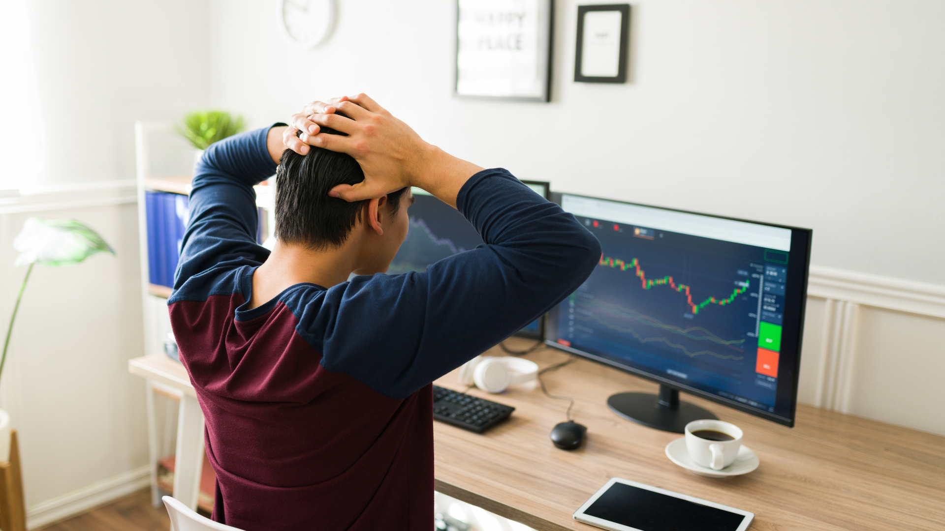 Image of employee realizing he is losing money in his business