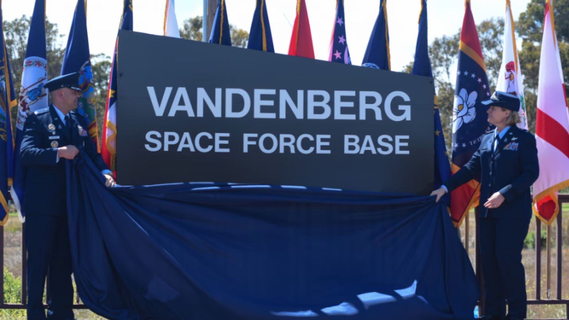 Vandenberg Space Force Base Image from the unveiling event of the new name.